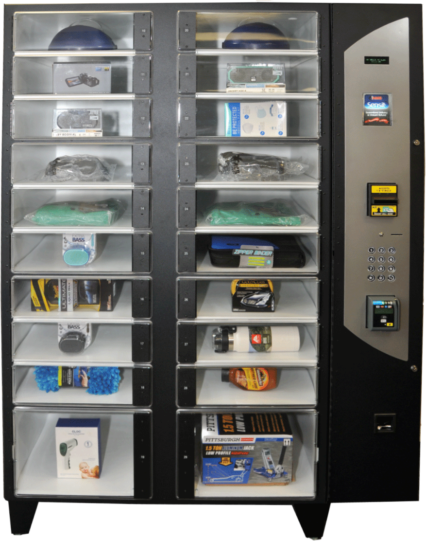 Illustrative example of locker vending machine