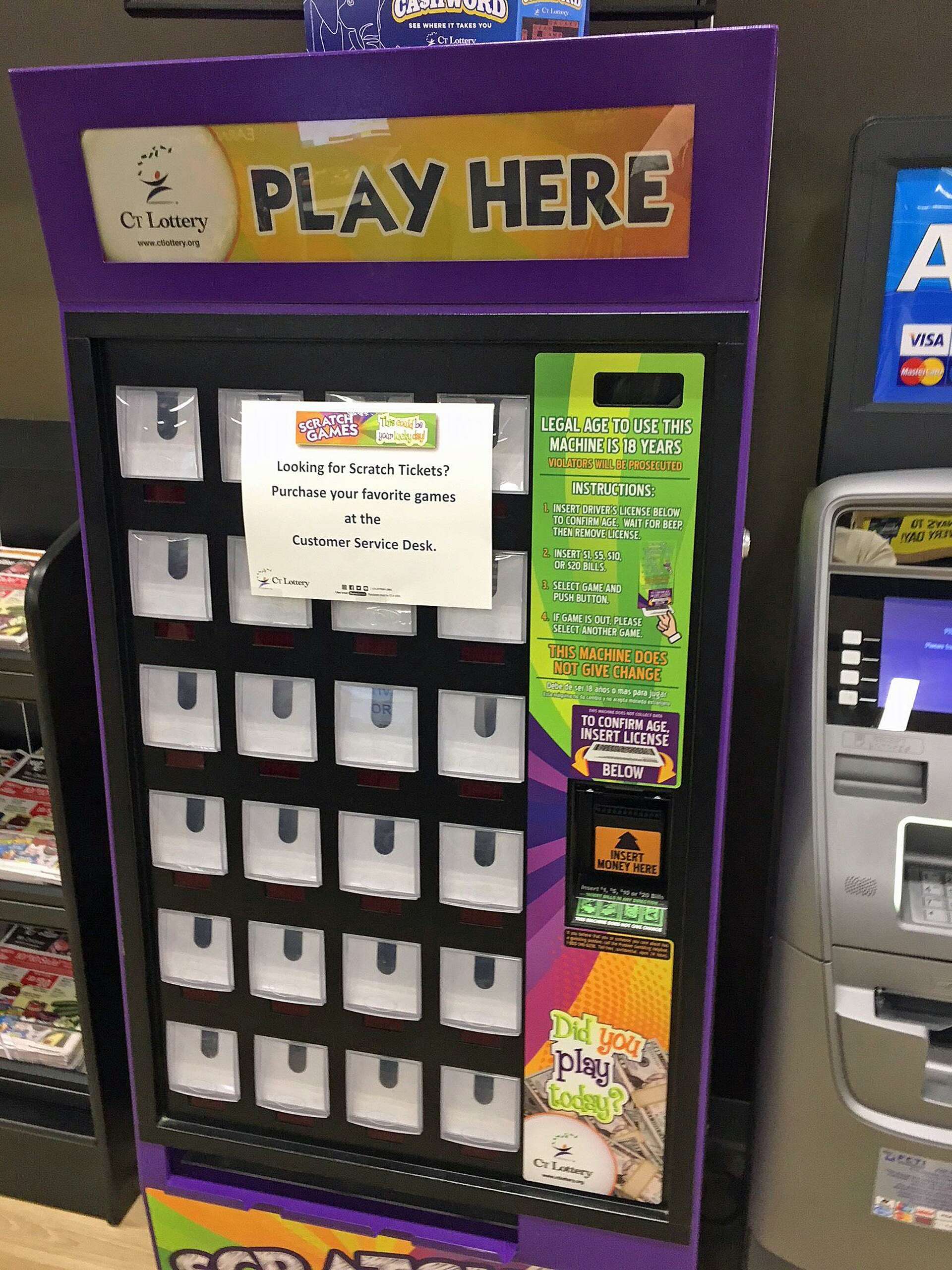 Illustrative example of lotto vending machines
