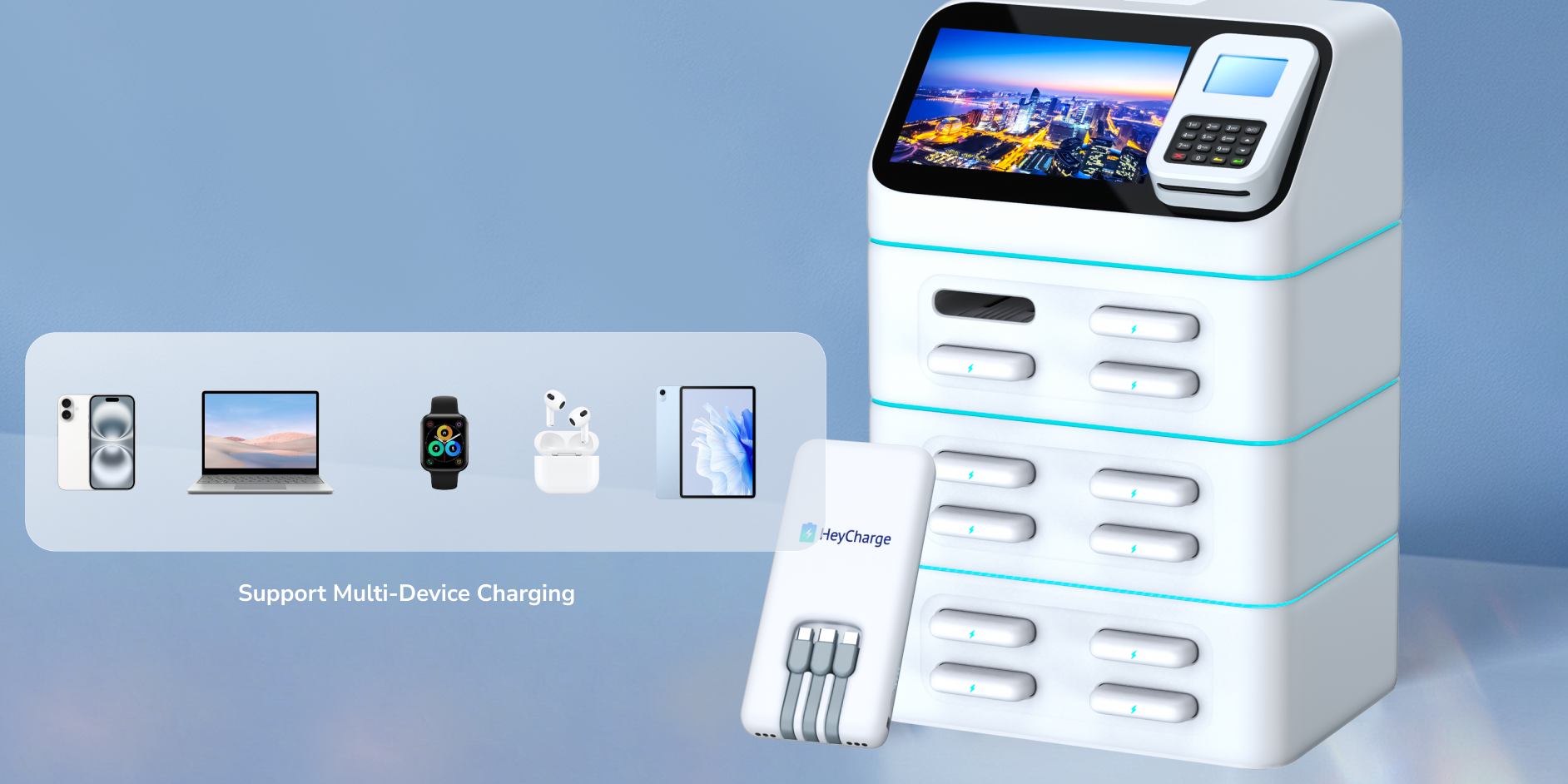 Illustrative example of mobile charging vending machine
