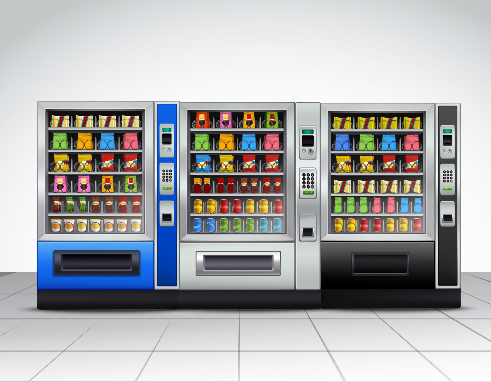 Illustrative example of modern vending machines