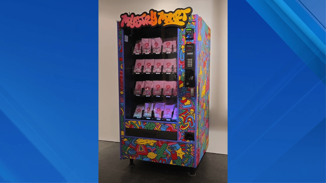Illustrative example of mystery vending machine