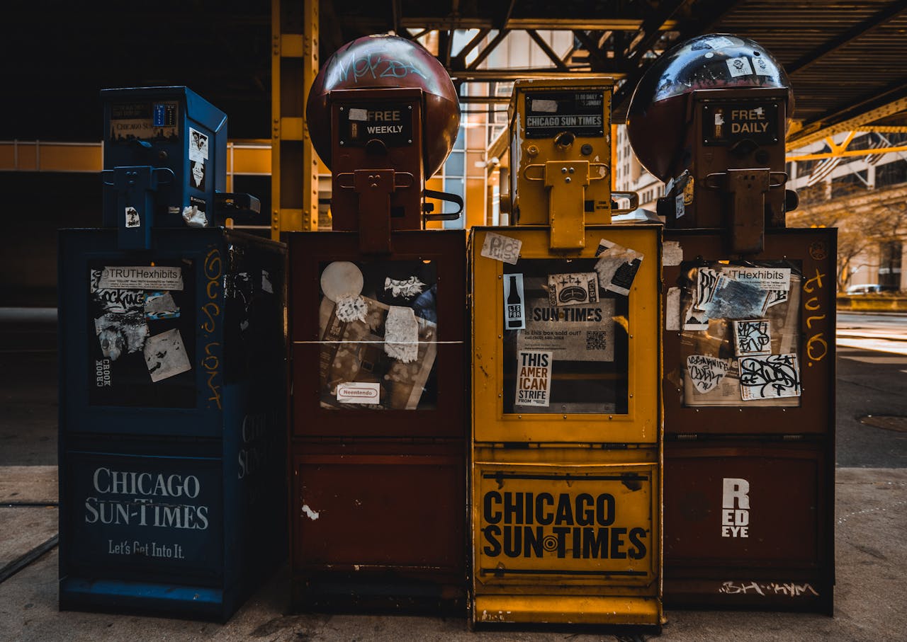 Illustrative example of newspaper vending machine near me