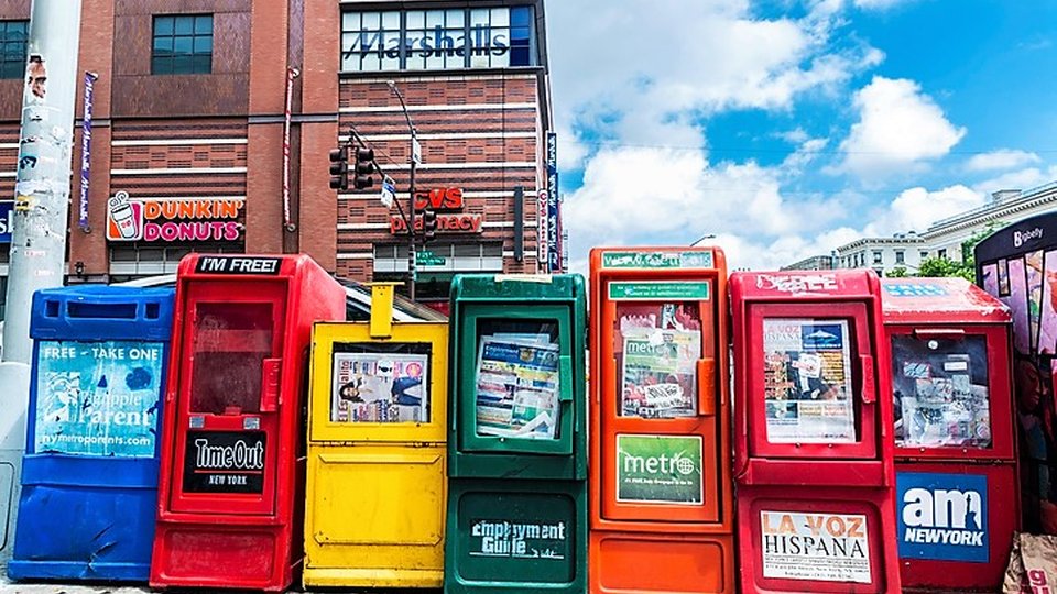 Illustrative example of newspaper vending machines