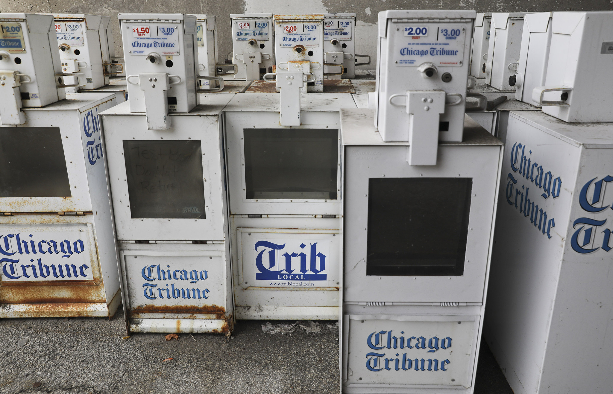 Illustrative example of newspaper vending machines
