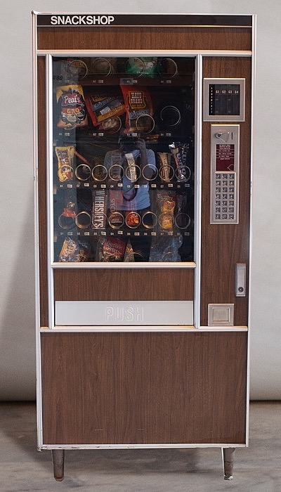 Illustrative example of old snack vending machine