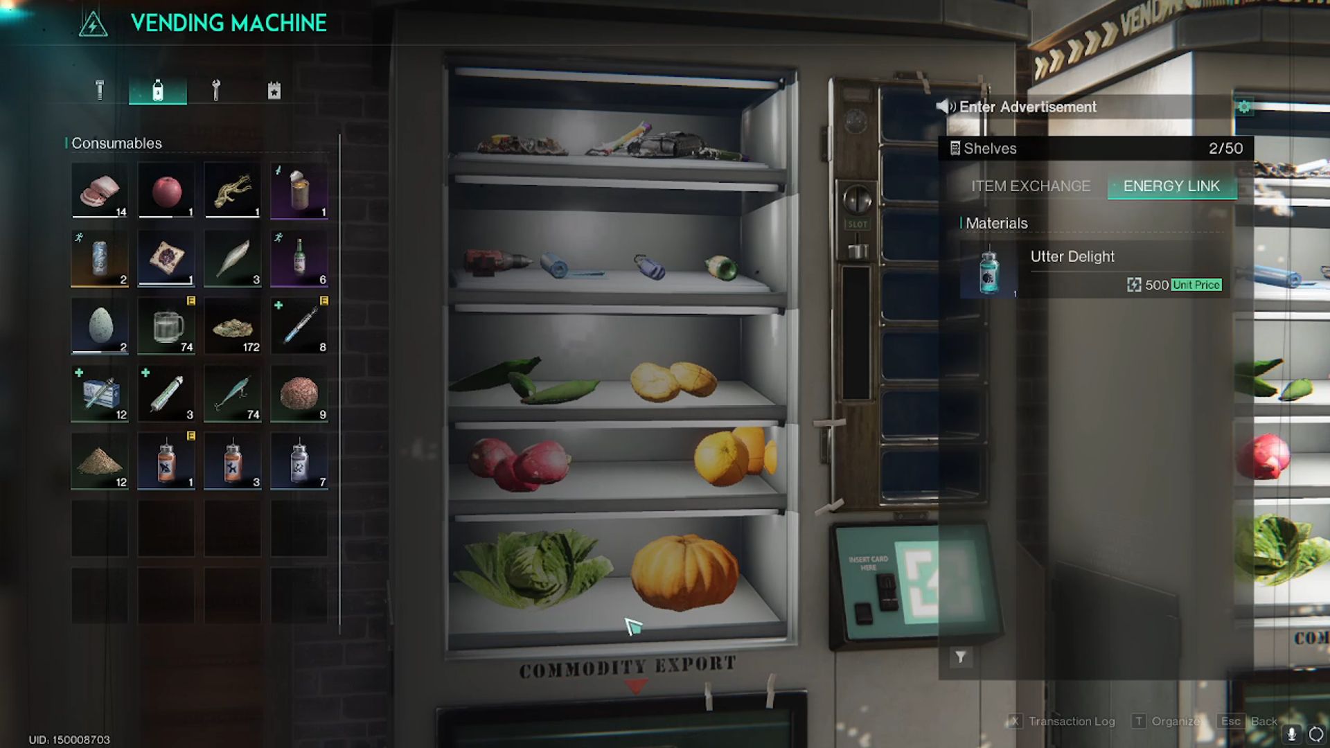 Illustrative example of once human vending machine price list