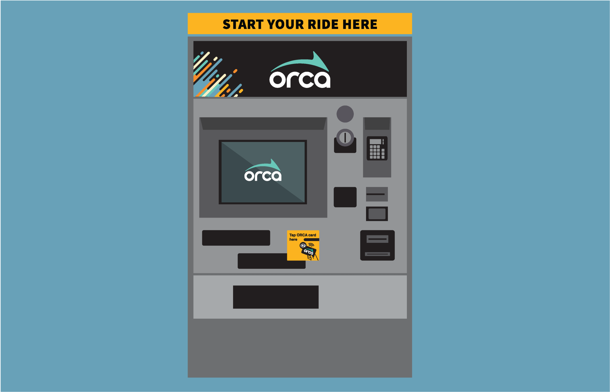 Illustrative example of orca card vending machine