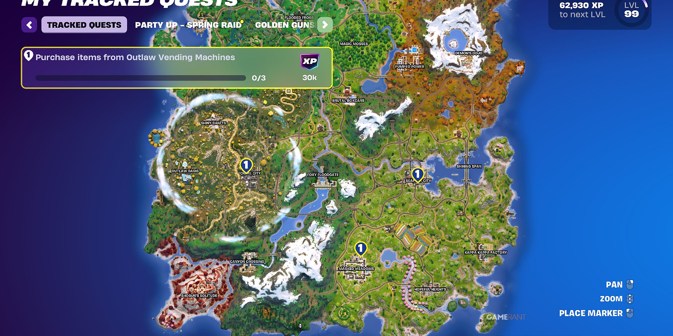 Illustrative example of outlaw vending machine locations