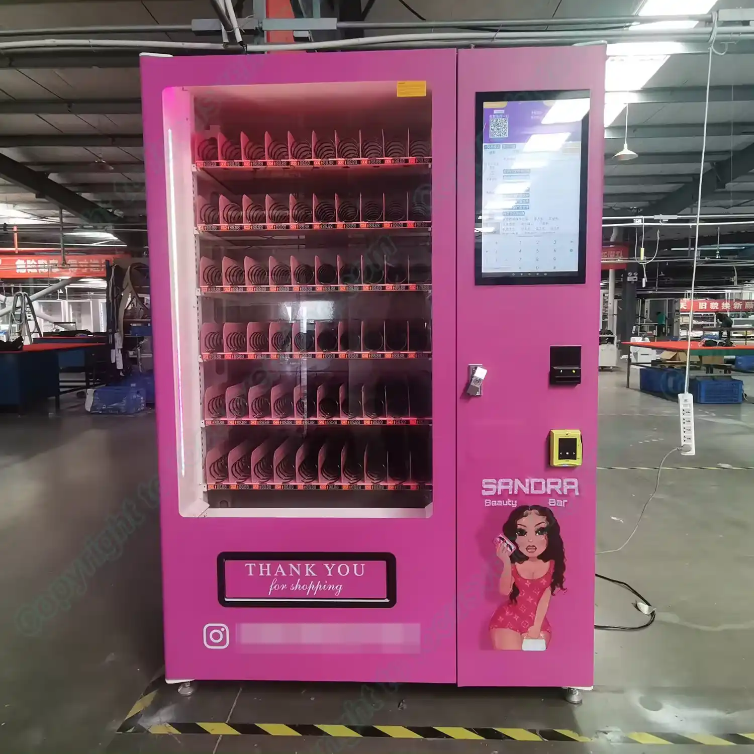 Illustrative example of pink vending machine