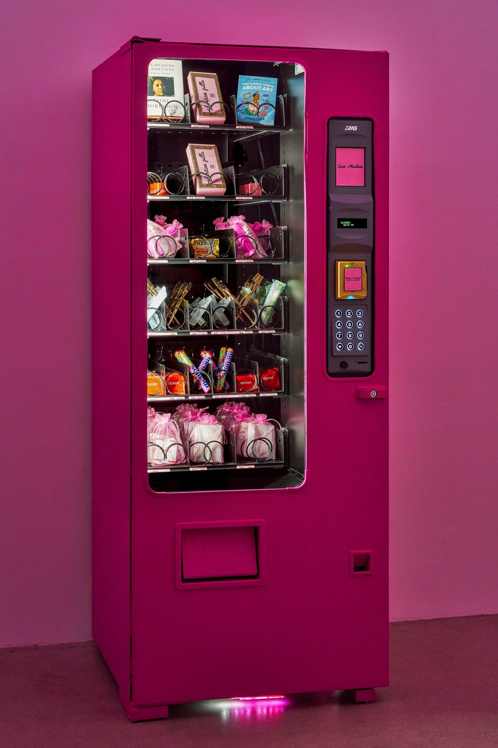 Illustrative example of pink vending machine