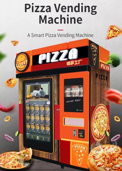 Illustrative example of pizza making vending machine