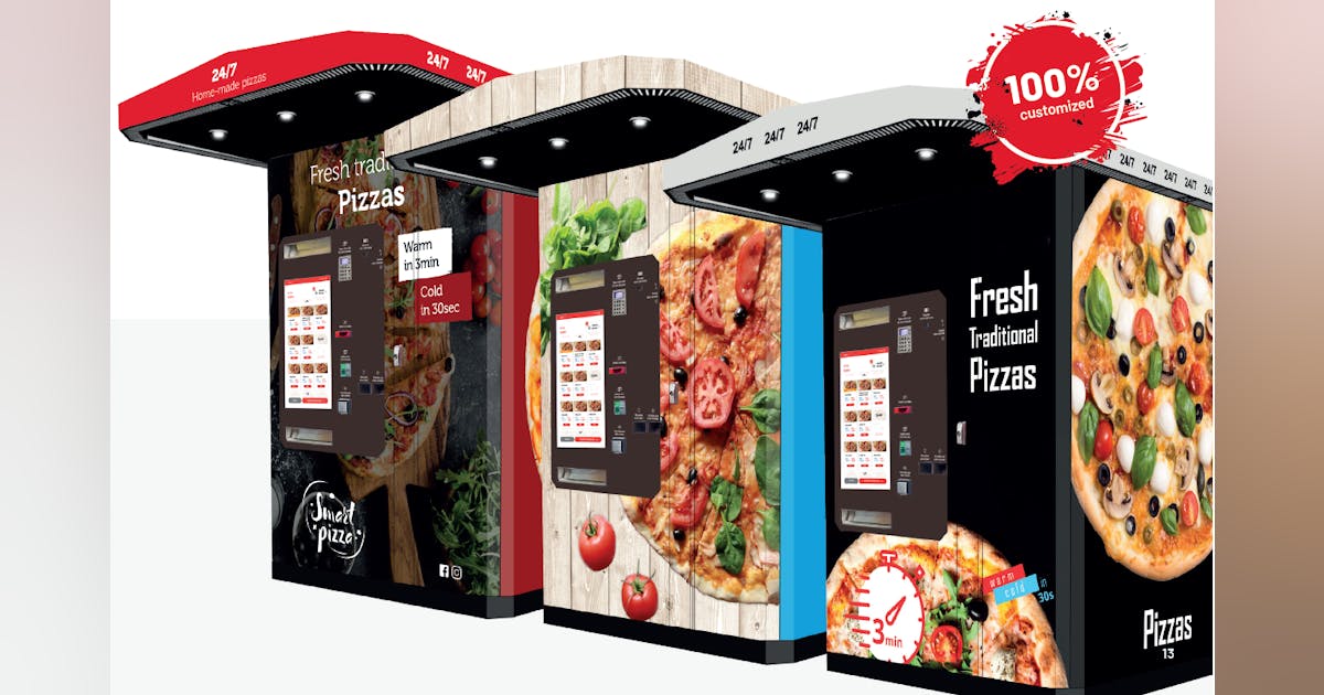 Illustrative example of pizza vending machines