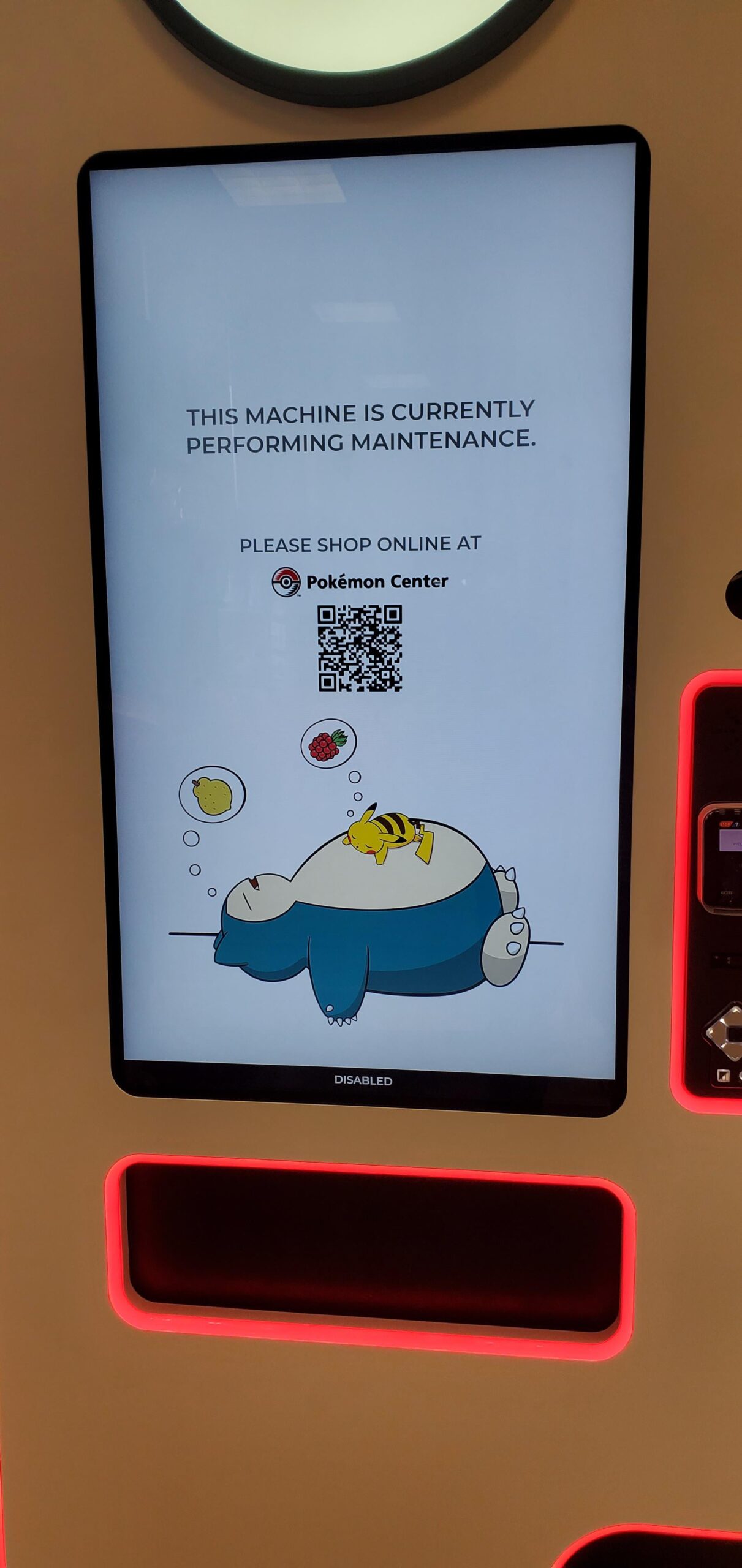 Illustrative example of pokemon vending machine maintenance
