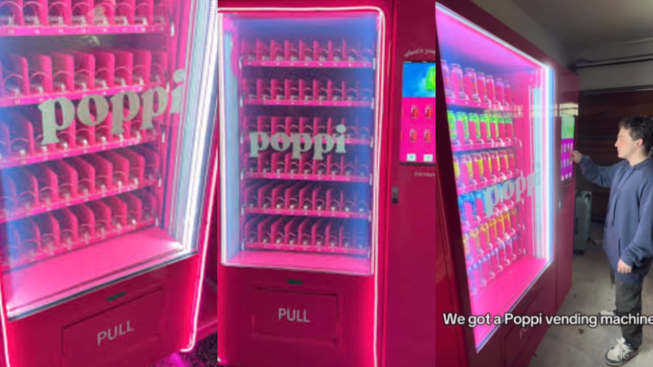 Illustrative example of poppi vending machine