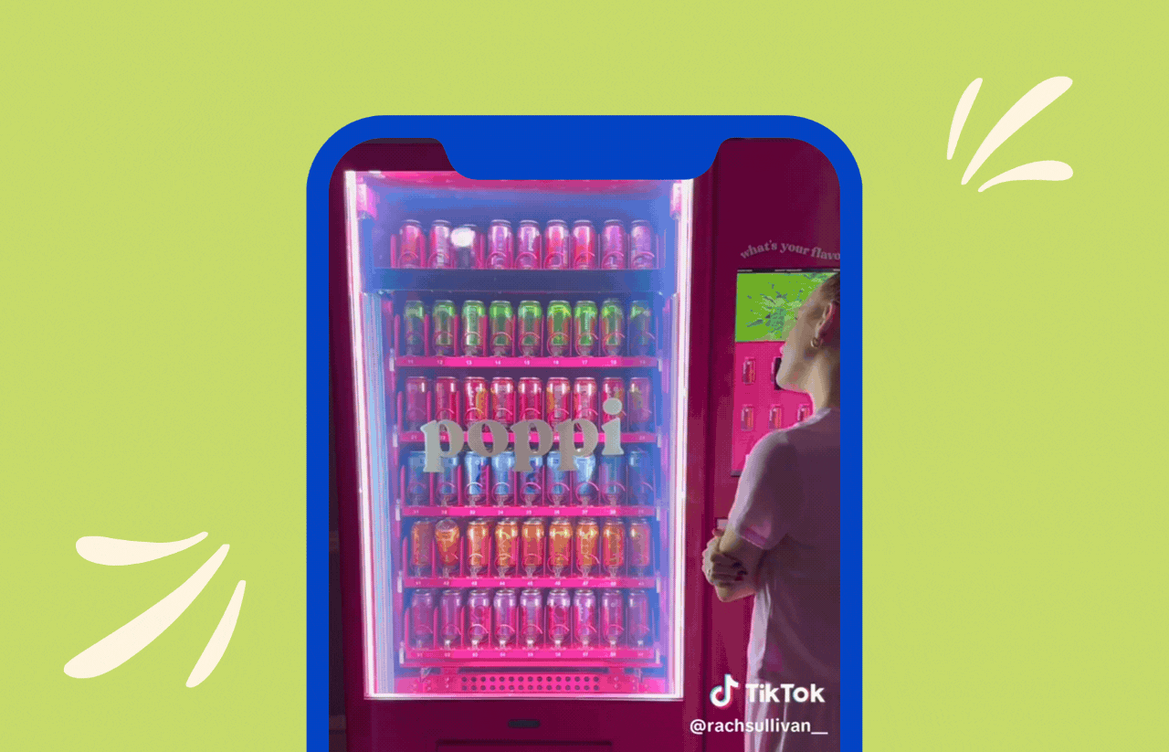 Illustrative example of poppi vending machine