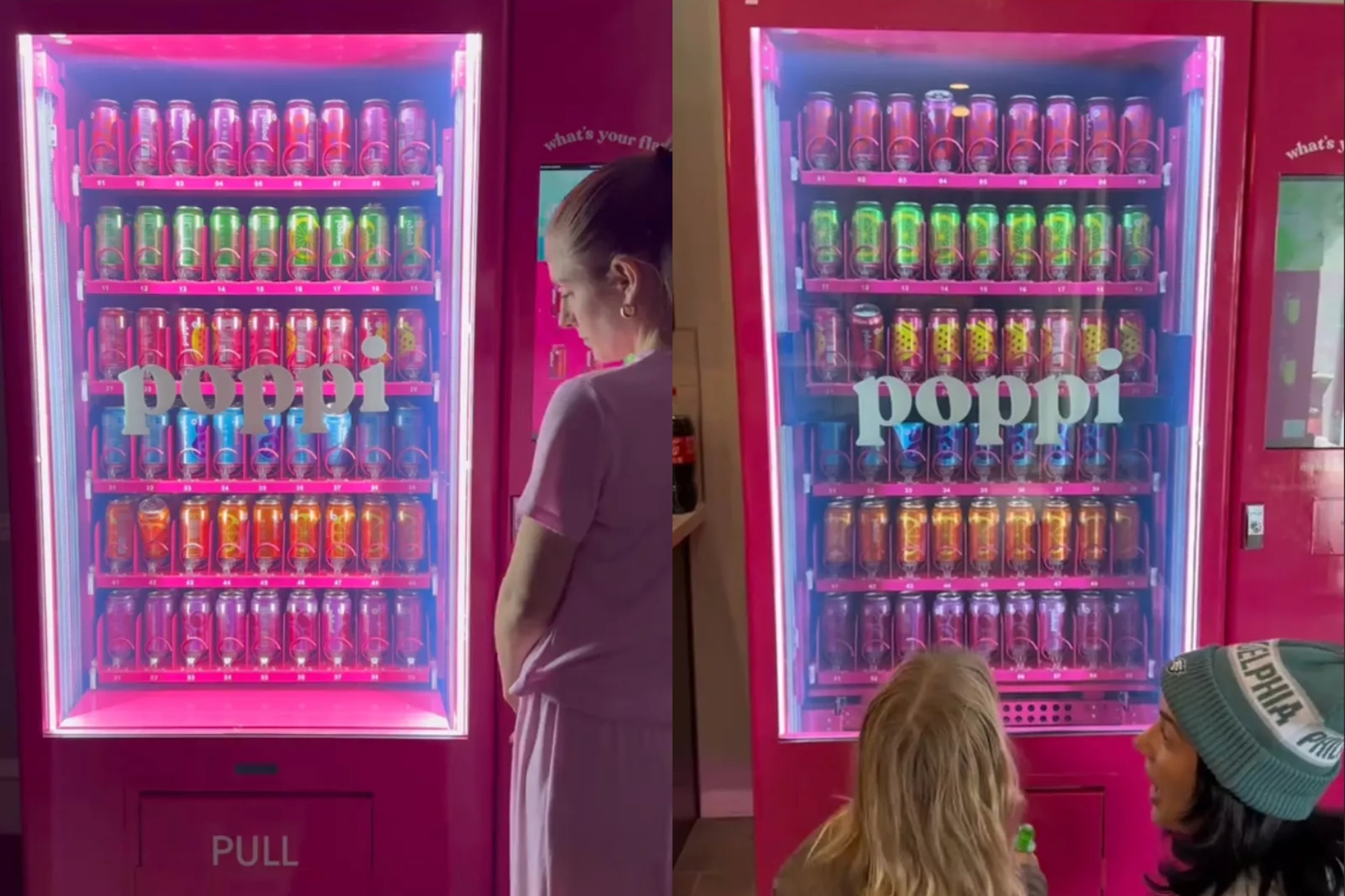 Illustrative example of poppi vending machines