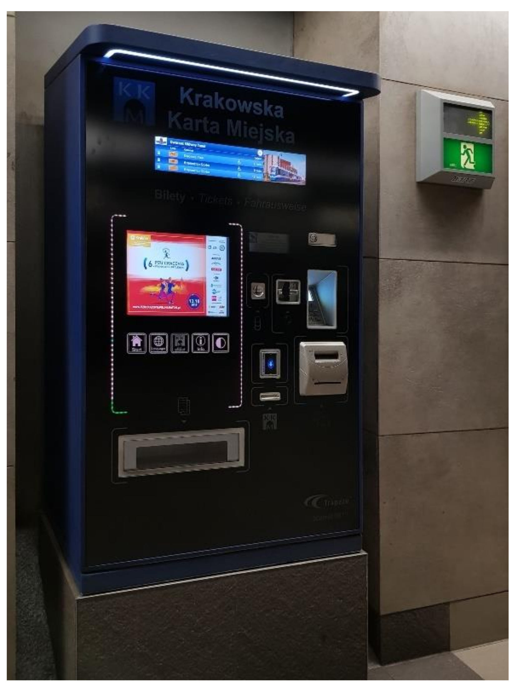 Illustrative example of rain station description: ticket vending machine interface