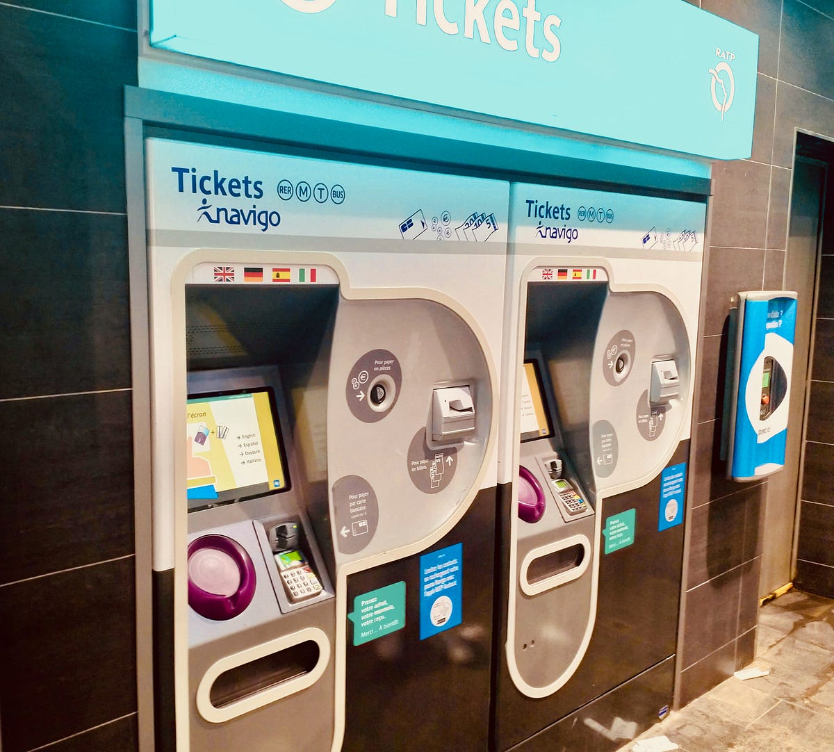 Illustrative example of rain station description: ticket vending machine interface