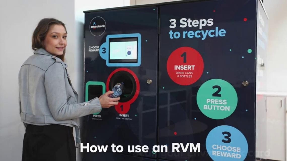 Illustrative example of reverse recycling vending machines