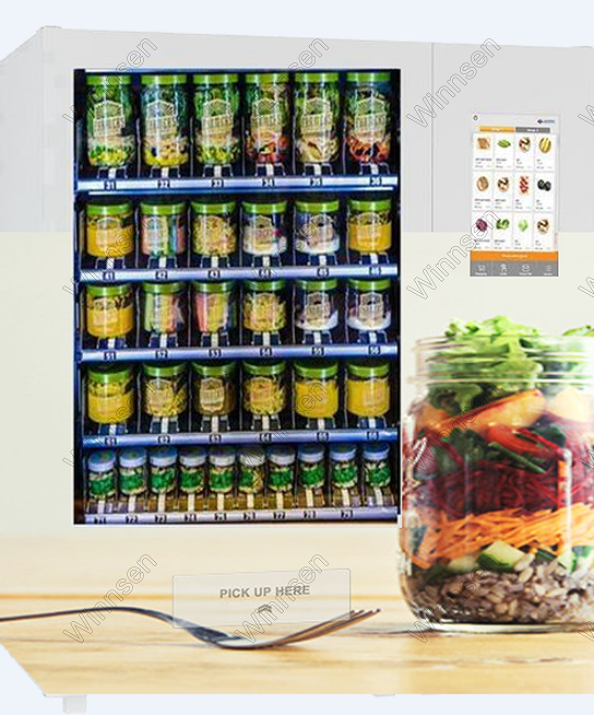 Illustrative example of salad jar vending machine
