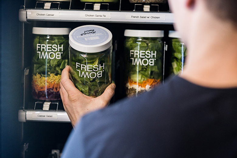 Illustrative example of salad jar vending machine