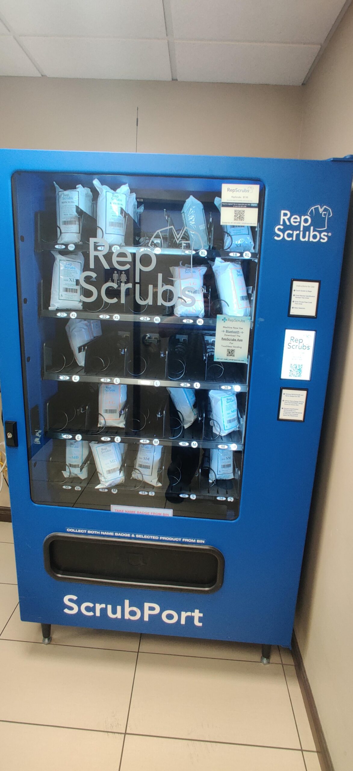 Illustrative example of scrub vending machines