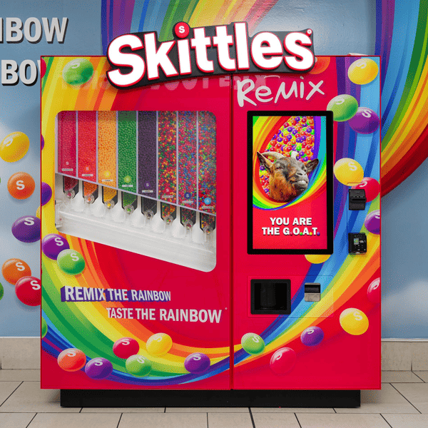 Illustrative example of skittles vending machine
