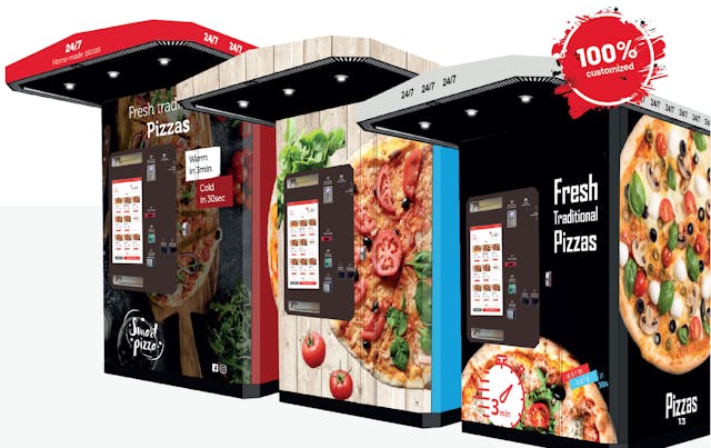 Illustrative example of smart pizza vending machine