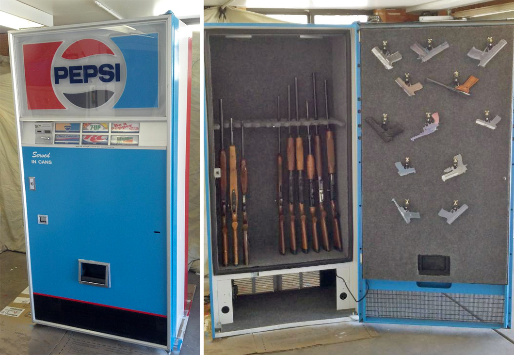 Illustrative example of soda vending machine gun safe