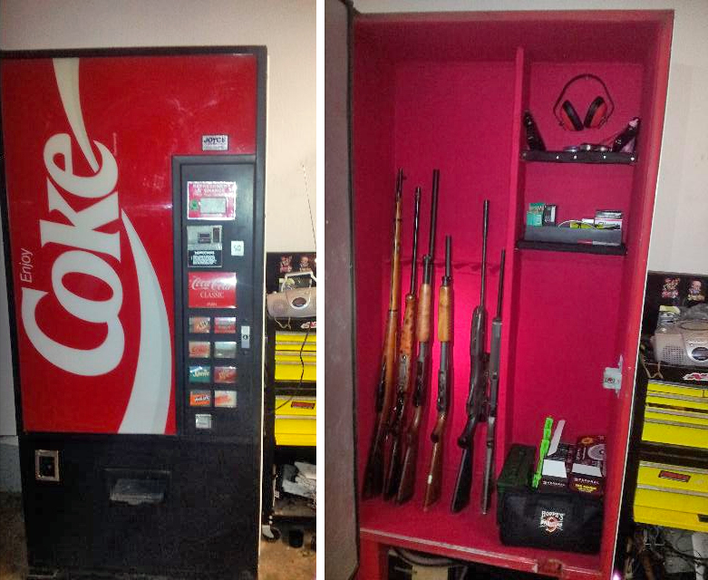 Illustrative example of soda vending machine gun safe