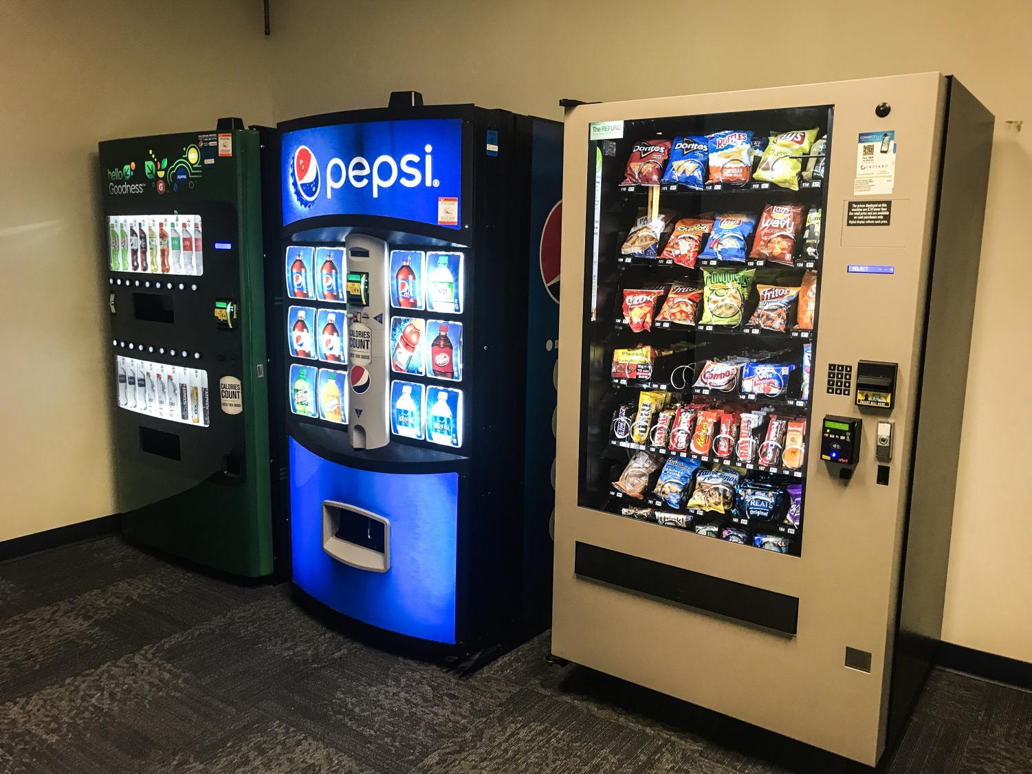 Illustrative example of some vending machines on college campuses