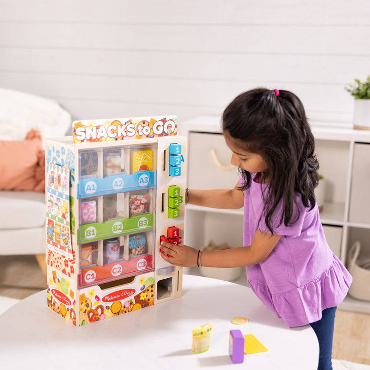 Illustrative example of sort stock select wooden vending machine play set