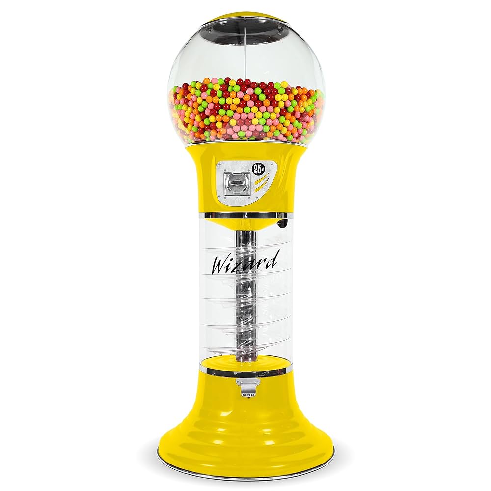 Illustrative example of spiral gumball vending machine