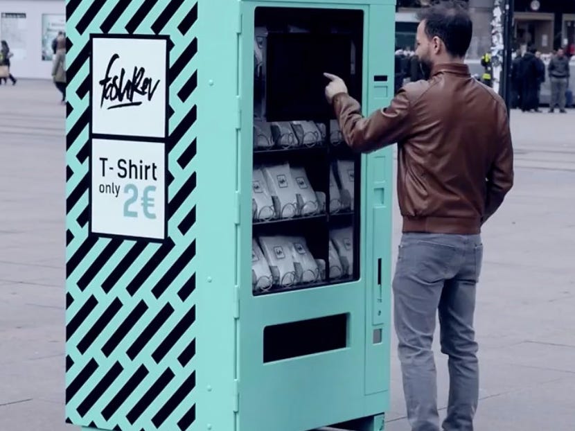 Illustrative example of t shirt vending machine