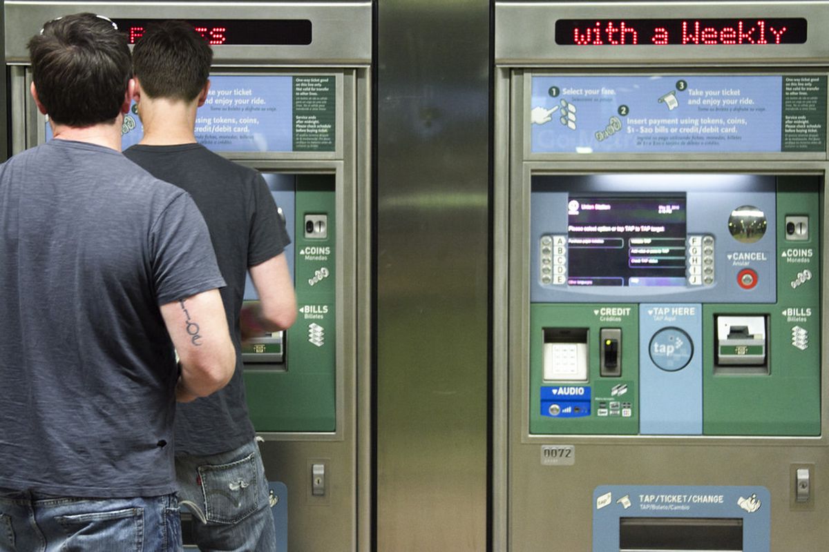 Illustrative example of tap card vending machine