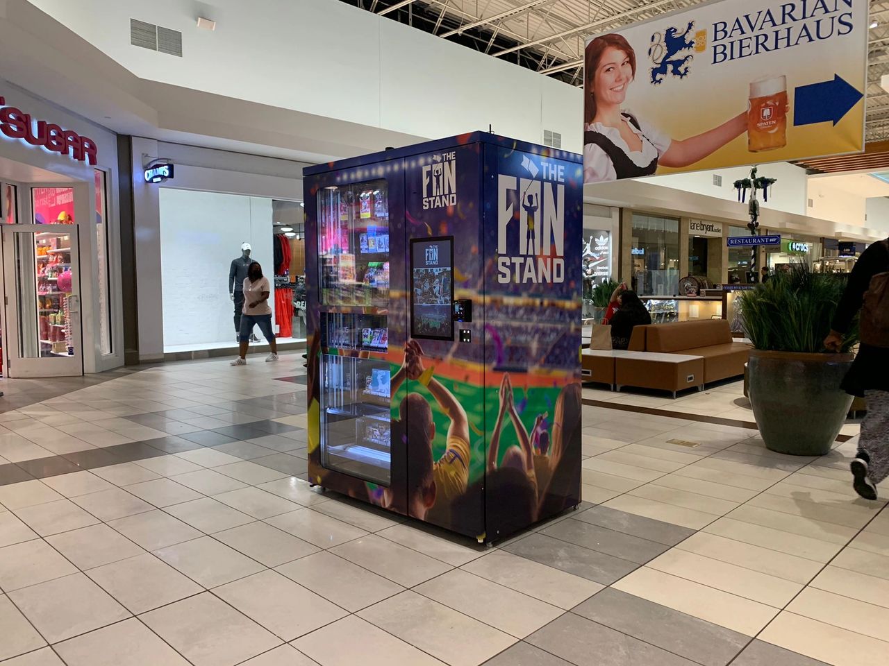 Illustrative example of the fan stand vending machine