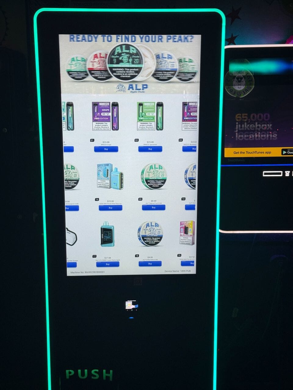Illustrative example of vape vending machine near me