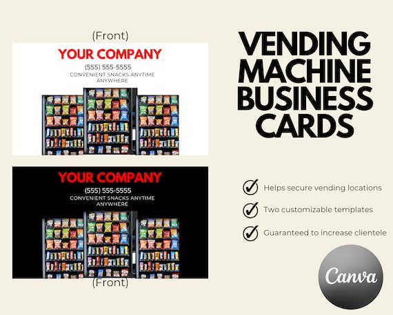 Illustrative example of vending machine business cards