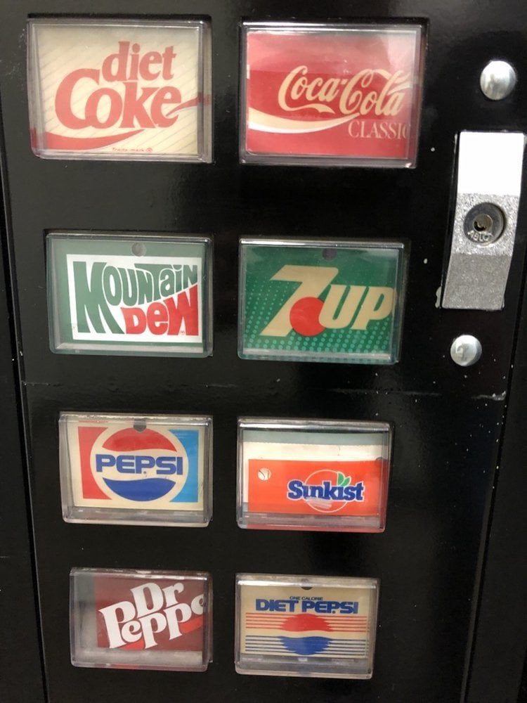 Illustrative example of vending machine buttons