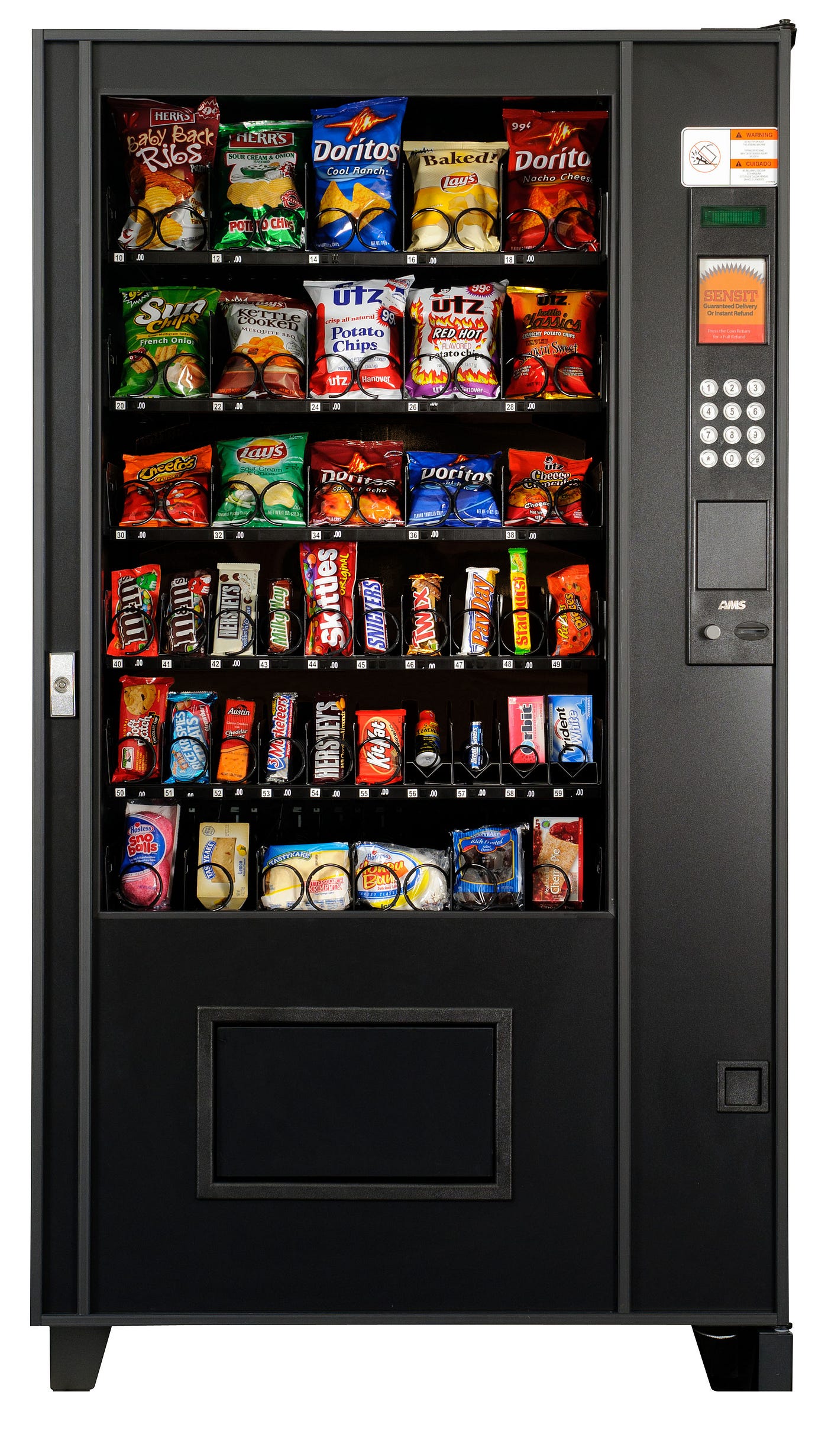 Illustrative example of vending machine buttons