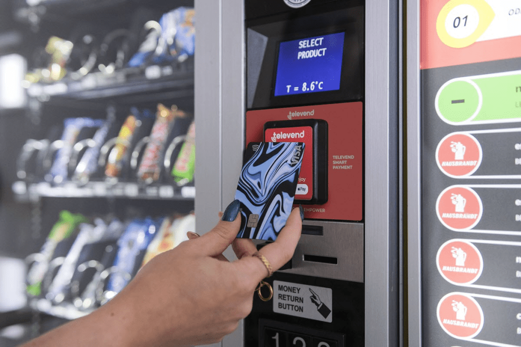 Illustrative example of vending machine card payment