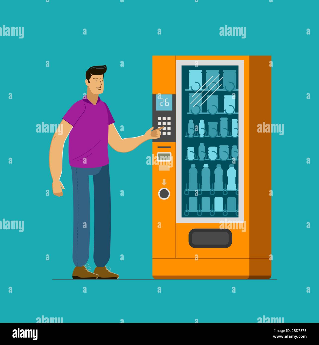 Illustrative example of vending machine cartoon