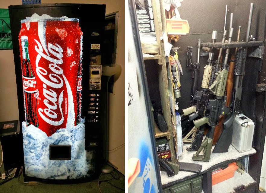Illustrative example of vending machine gun safe