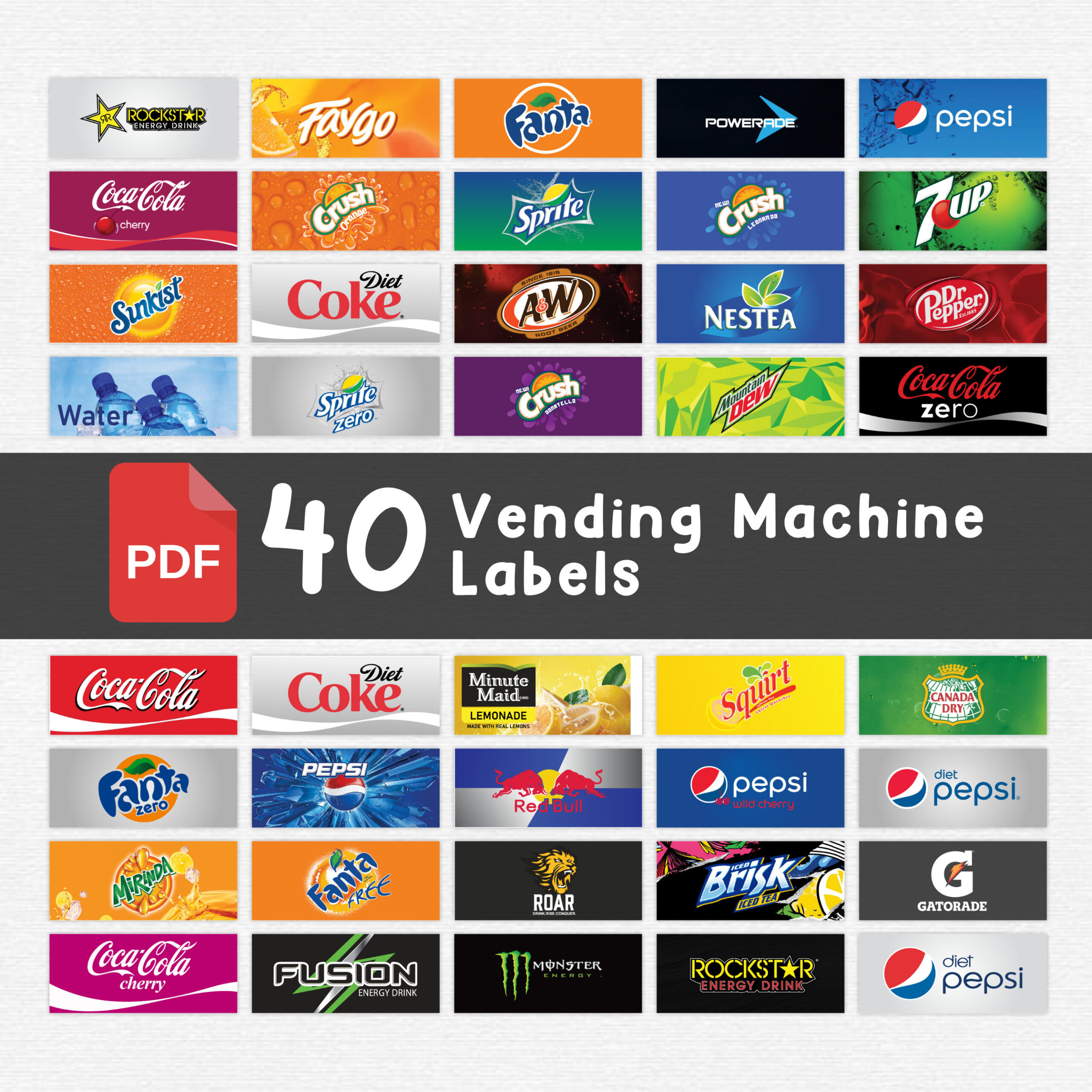 Illustrative example of vending machine labels