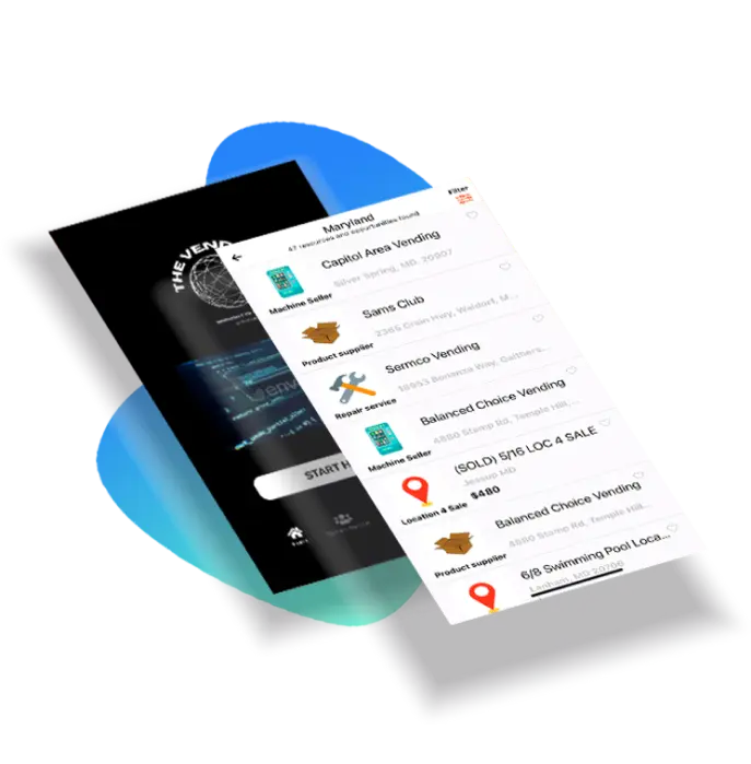 Illustrative example of vending machine locator app