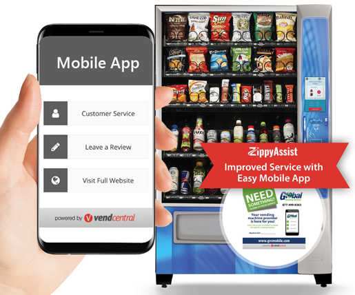 Illustrative example of vending machine locator app