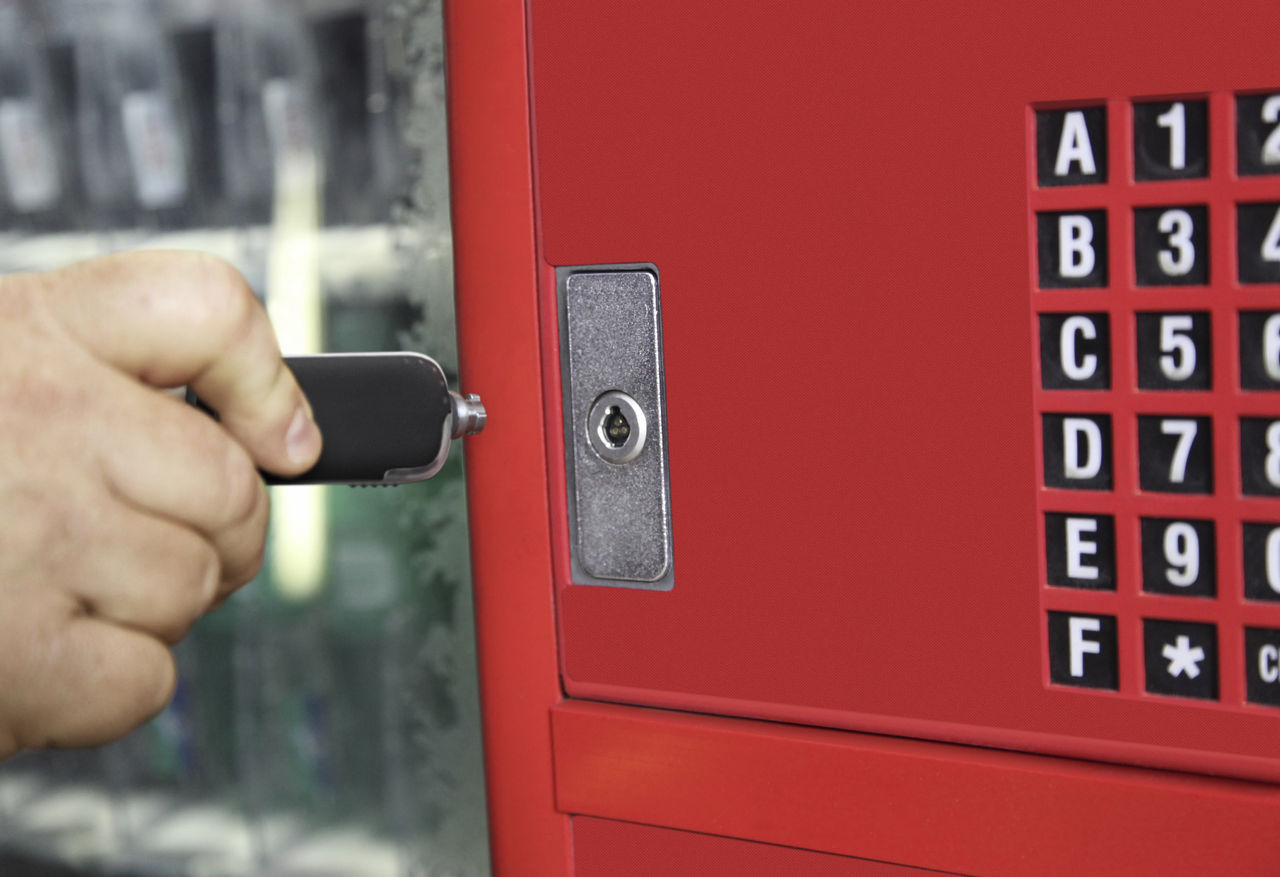 Illustrative example of vending machine locksmith