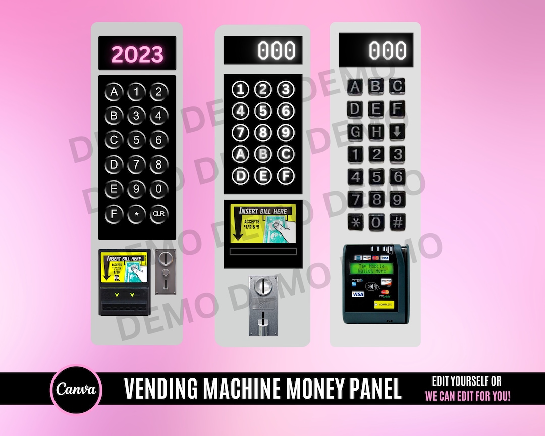 Illustrative example of vending machine money panel