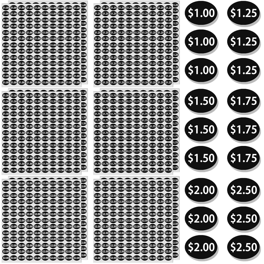 Illustrative example of vending machine price labels