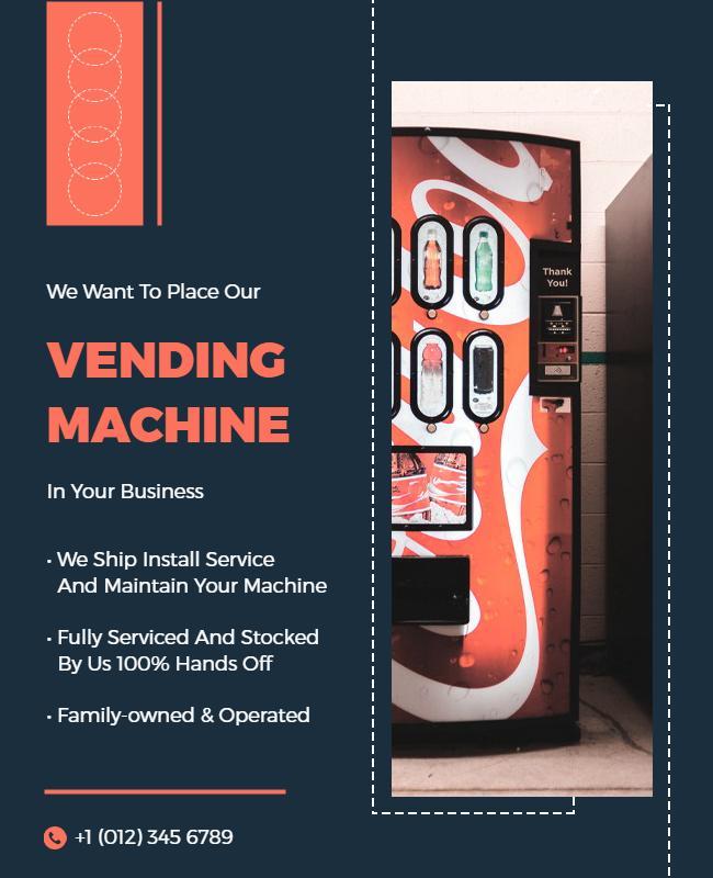 Illustrative example of vending machine template